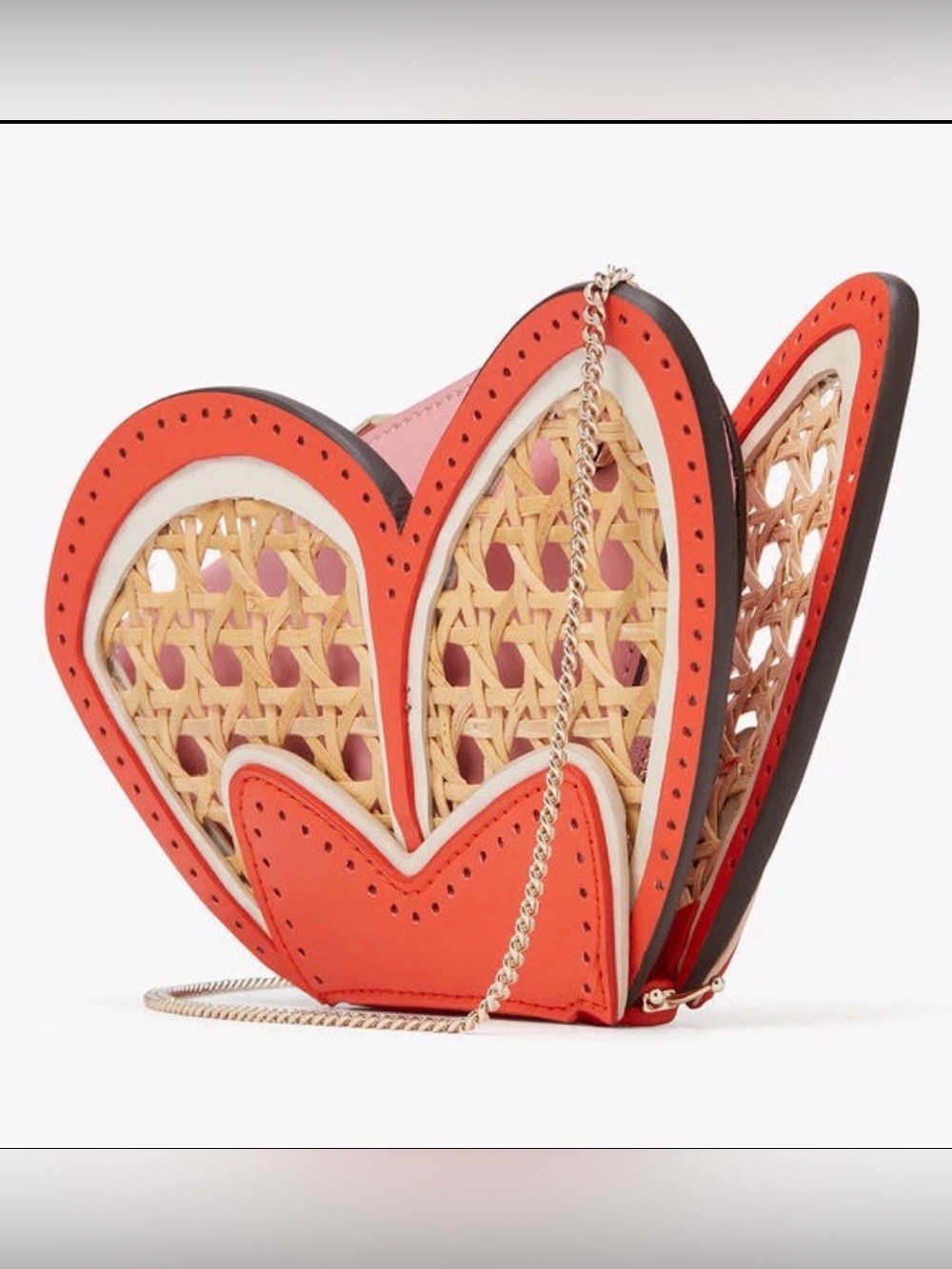 Kate Spade Wing It Wicker Butterfly Coin Purse On A Chain